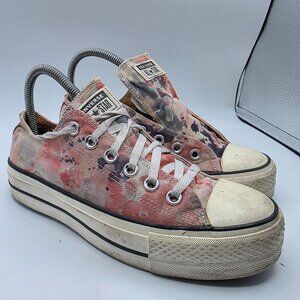 Chuck Taylor All Star Lift Platform Washed Florals Womens Size 7.5 Shoes Floral